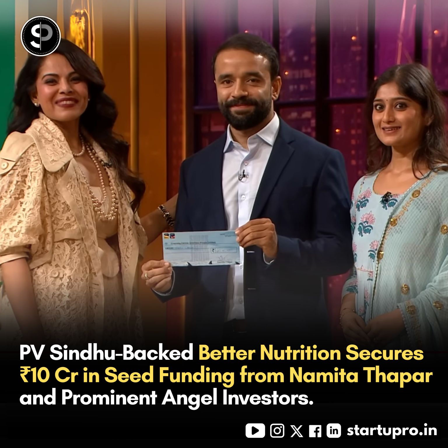 PV Sindhu-Backed Better Nutrition Secures ₹10 Cr in Seed Funding from Namita Thapar and Prominenet Angel Investors.