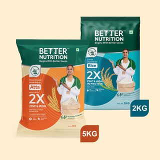 Biofortified Atta (5kg) + Rice (2kg) - 6 Months Subscription